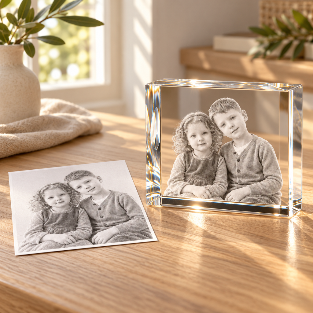 Personlig fotokristall med ditt eget foto